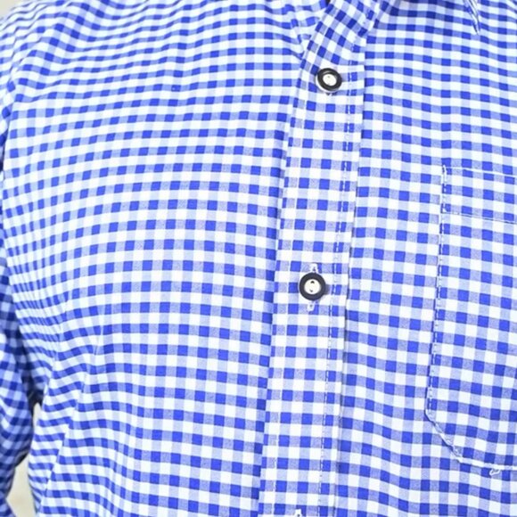 Bavarian Blue Checked Button Down Shirt | Oktoberfest Outfit | Traditional Style - Picture 5 of 9